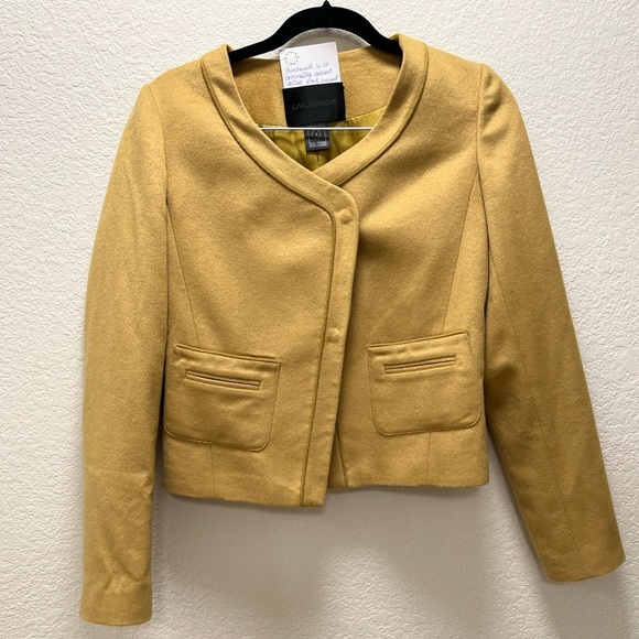 LAN JAENICKE Cashmere Crop Blazer Jacket size 2 - Picture 2 of 3